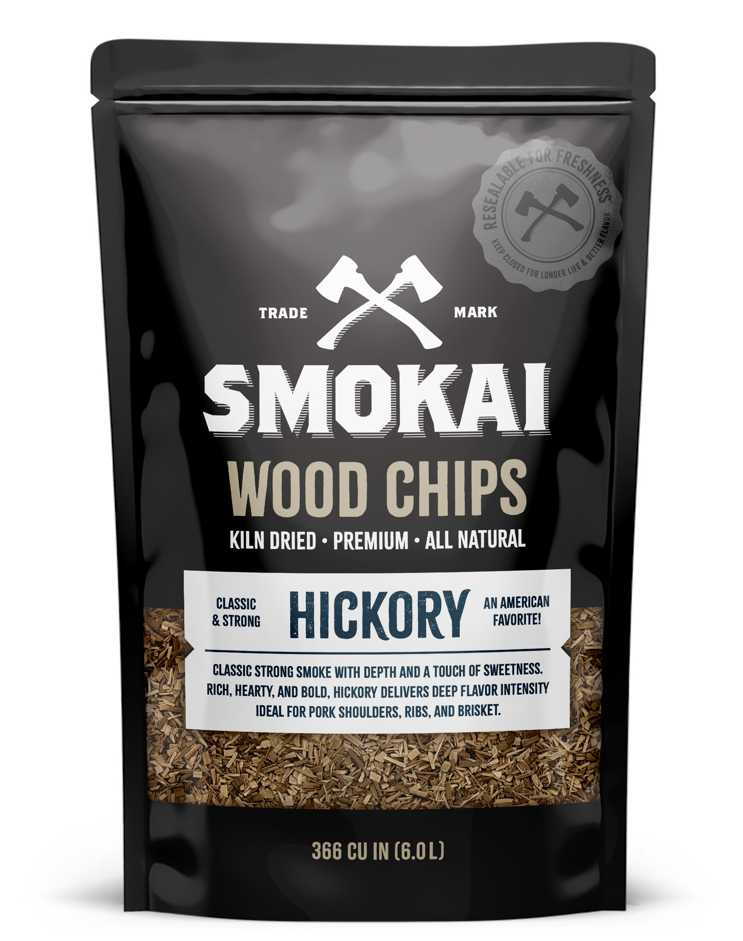 Premium Hickory Wood Chips 6L (366 cu in)