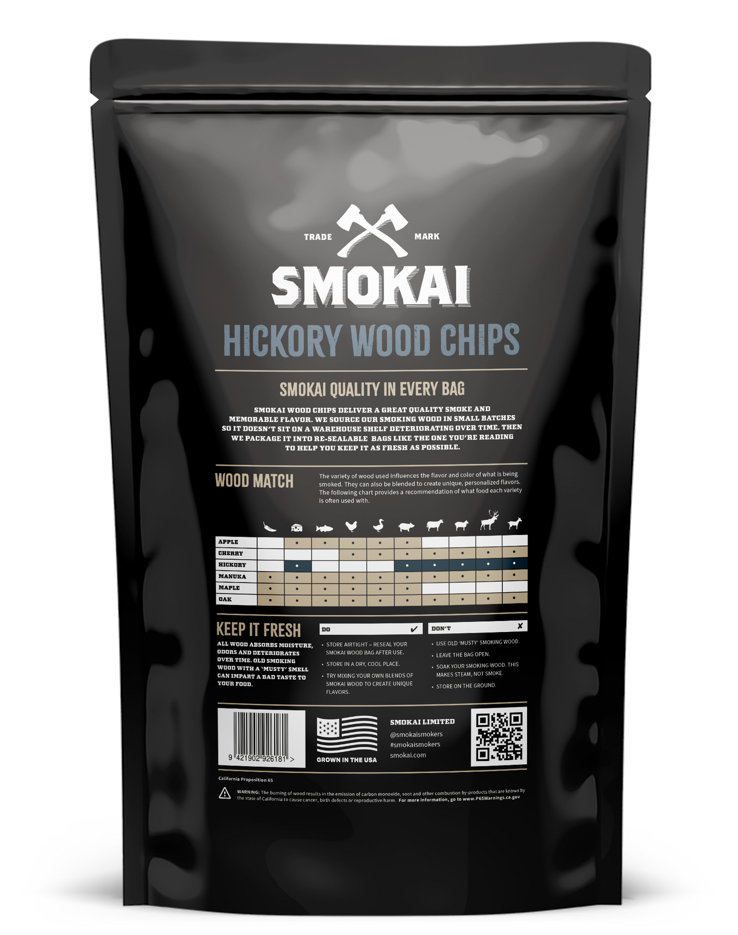 Premium Hickory Wood Chips 6L (366 cu in)
