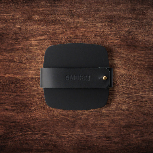 Leather Coaster Set - Black