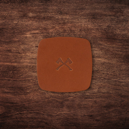 Leather Coaster Set - Tan